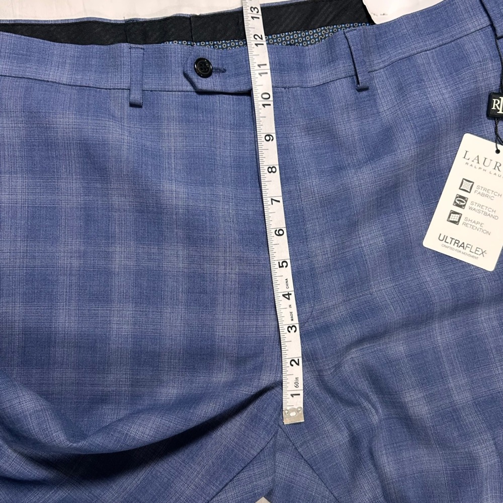 Lauren Ralph Lauren Mens Blue Plaid Edgewood UltraFlex Suit Pants 42W x‎ 32L NEW - Picture 3 of 9